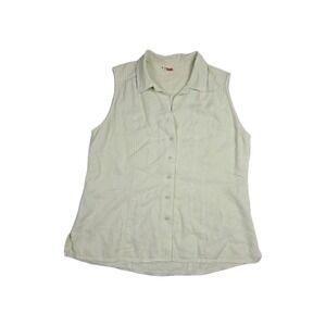 Tianello Women's Size Medium Light Green Sleeveless Tencel Top